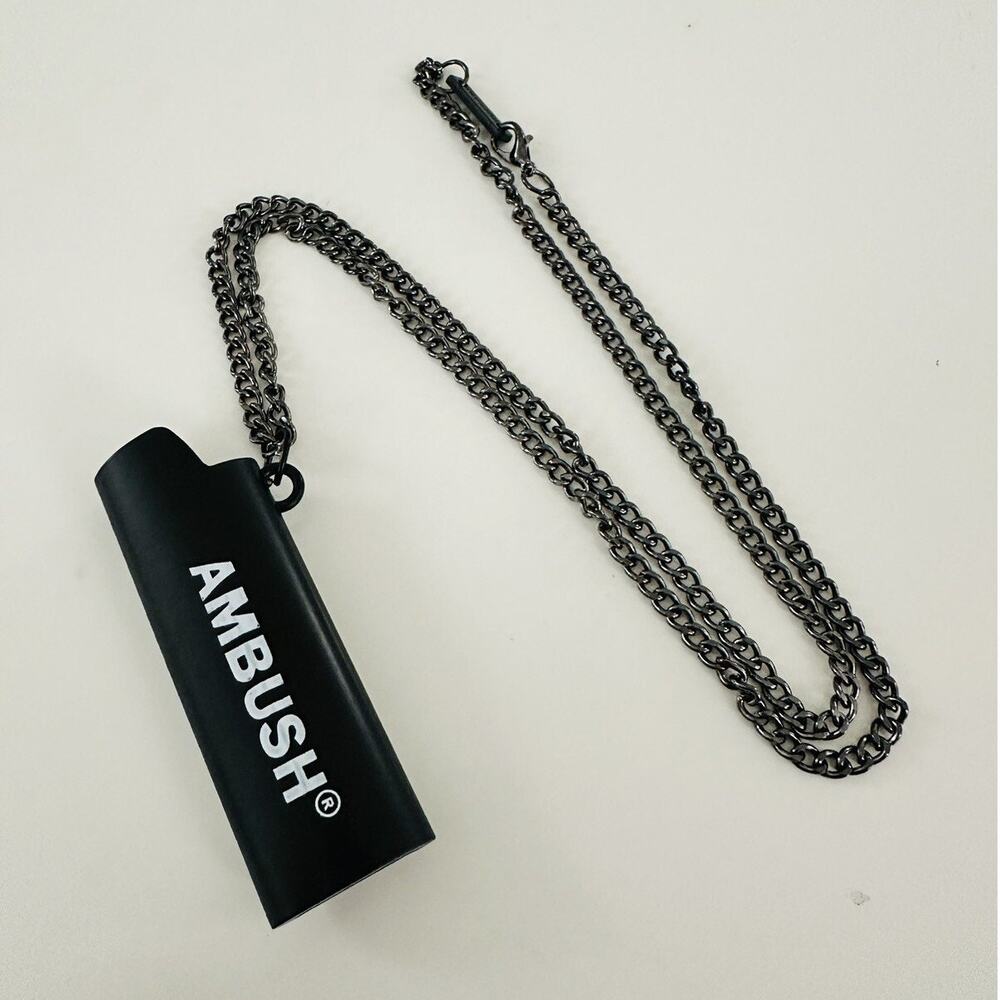 AMBHSH Neon Lighter Pendant Necklace Unisex Black 70cm